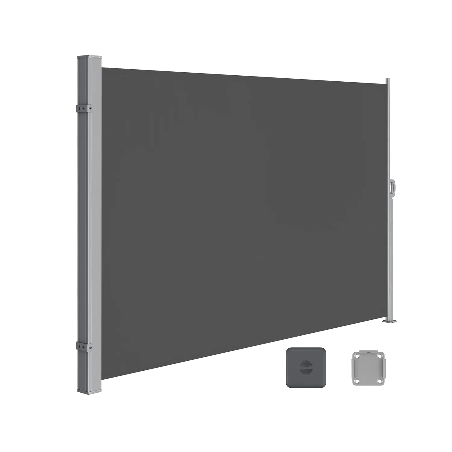 Udtrækkelig sidemarkise 160 x 450 cm antracitgrå
