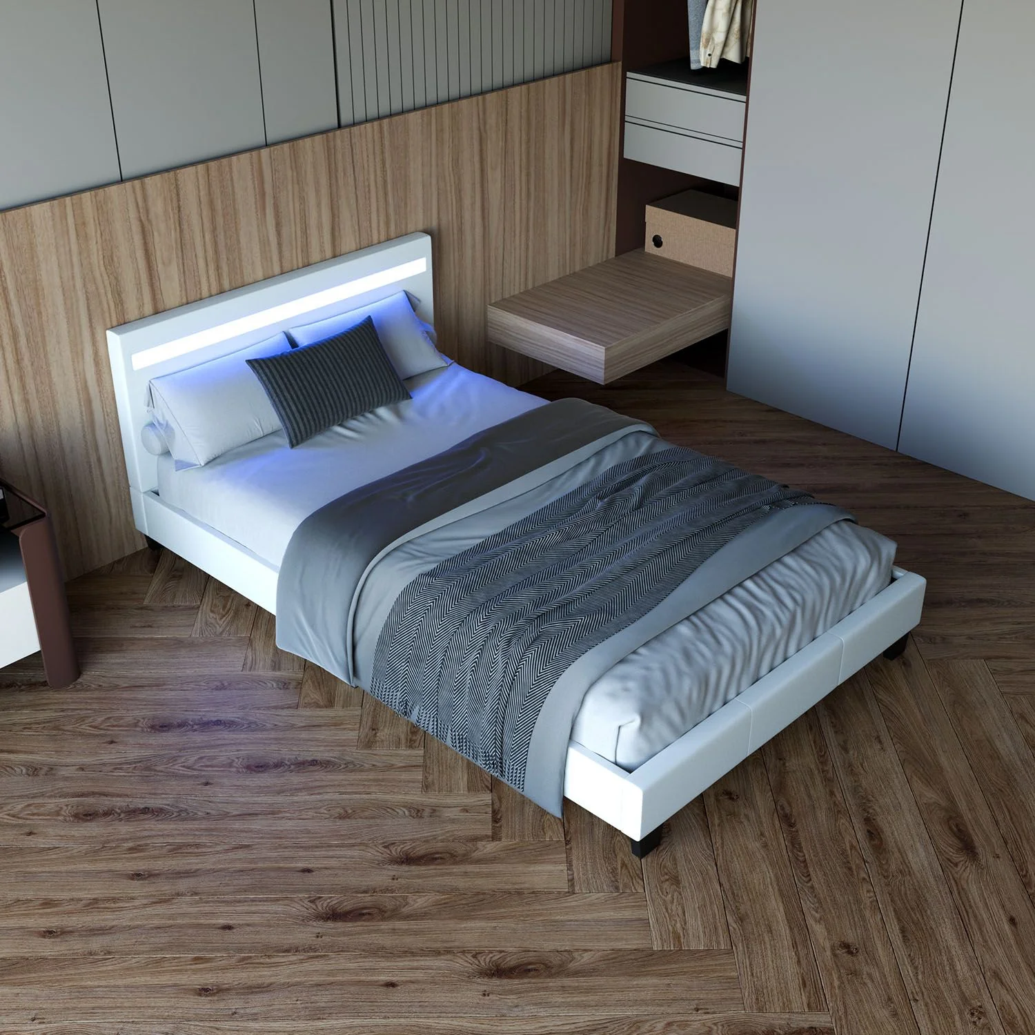 Lit capitonné Verona 2025, 120 x 200 cm, blanc