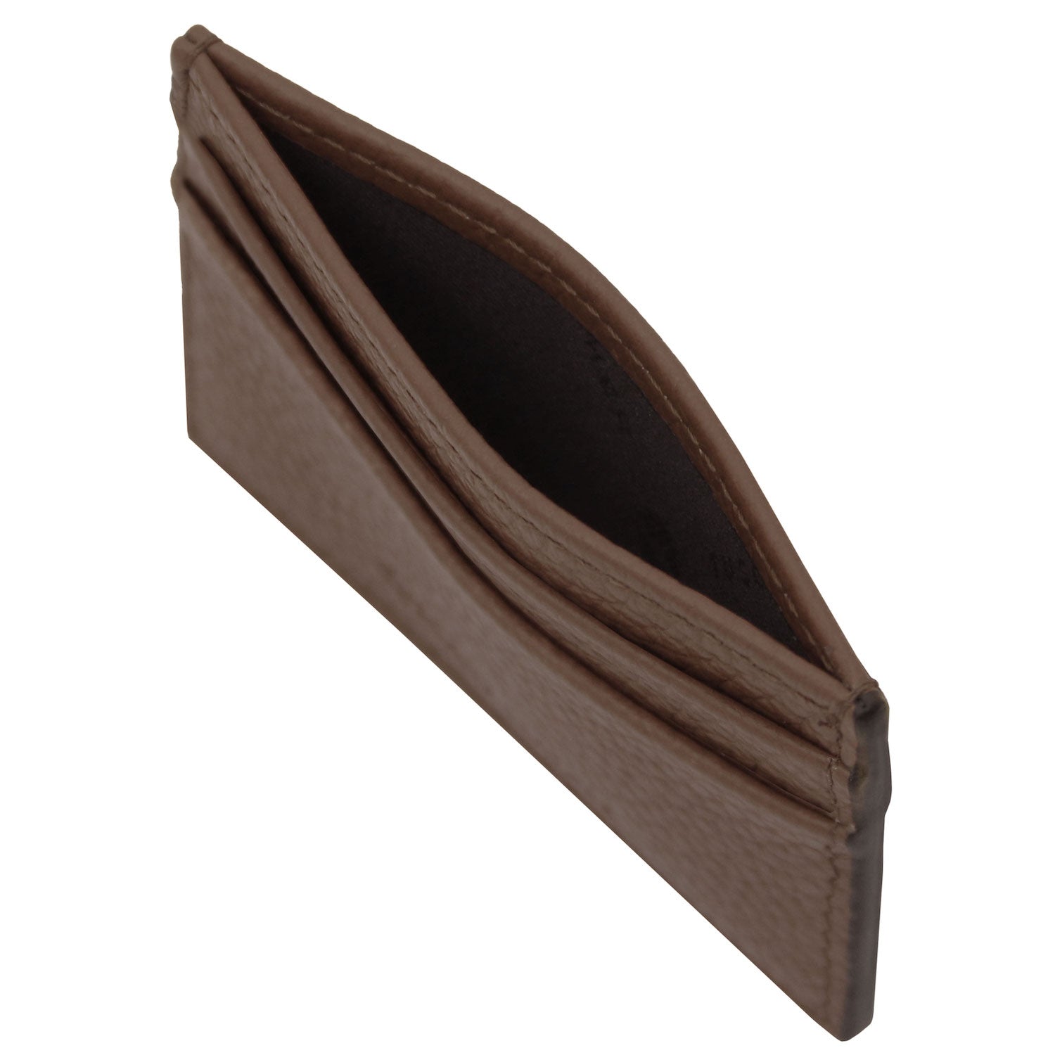 Leather card holder - 4 cards, pebbled leather | TL142474