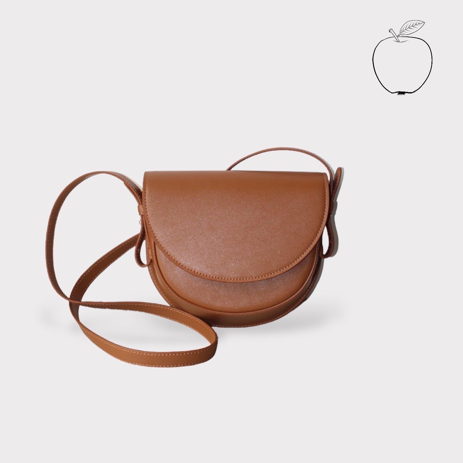 Coco - Apple Leather Saddle Bag - Brown