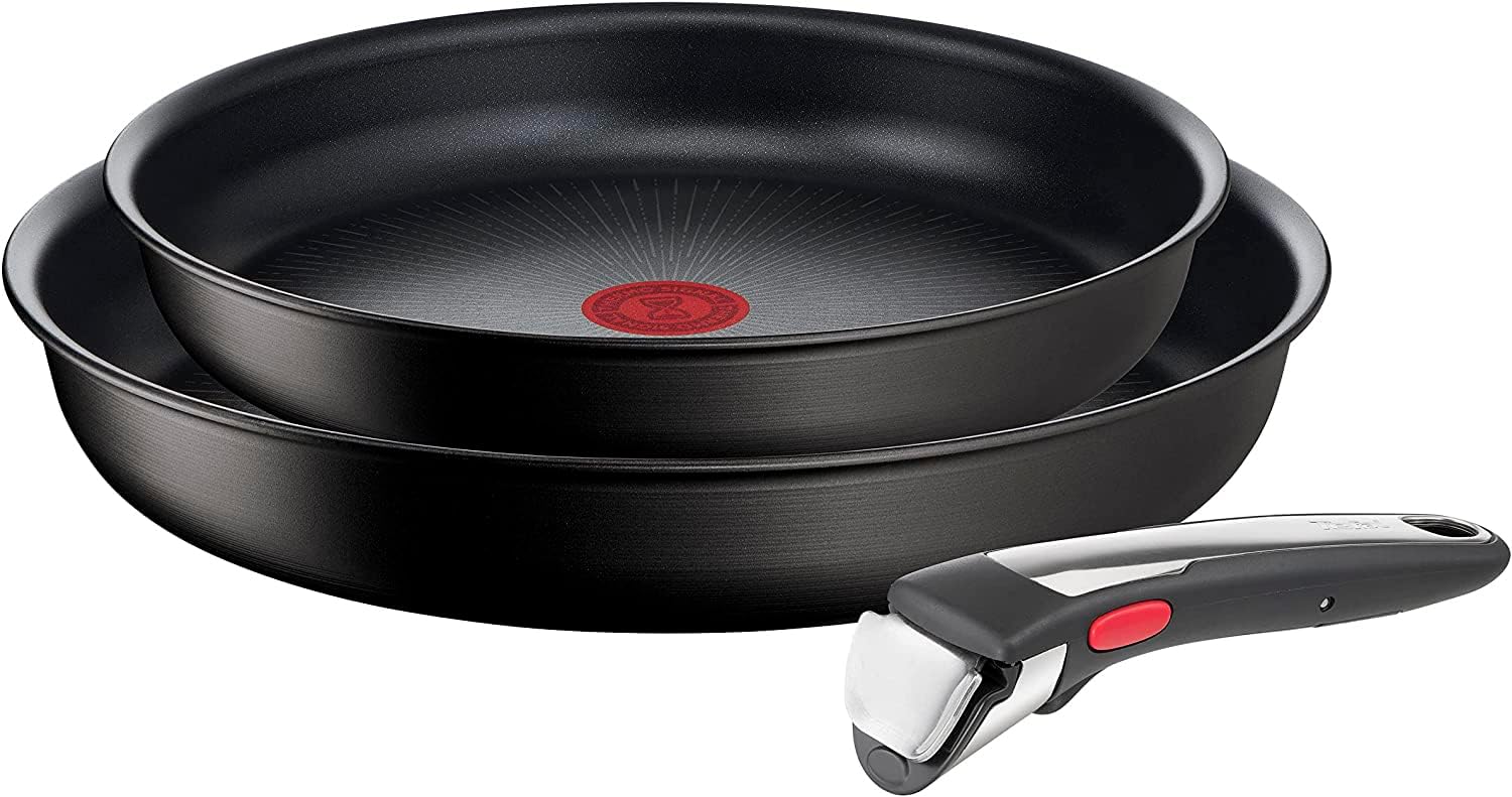 Tefal Ingenio Unlimited On – 3er-Set Töpfe (16/18/20 cm) + abnehmbarer Griff | Induktionsgeeignet, antihaftbeschichtet, mit Titanbeschichtung, Thermo-Signal, PFOA-frei, spülmaschinen- und ofenfest