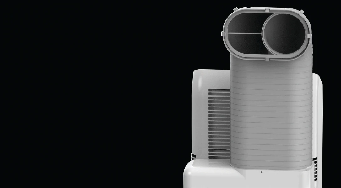 Ultraeffektivt bærbart klimaanlæg på 14.000 BTU / 8.200 SACC med dobbeltkanal, varmepumpe og trådløs smart-styring