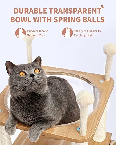 Made4Pets Katzenbaum, moderner Katzenkratzbaum mit Kratzstämmen, komplett mit Sisal bezogen