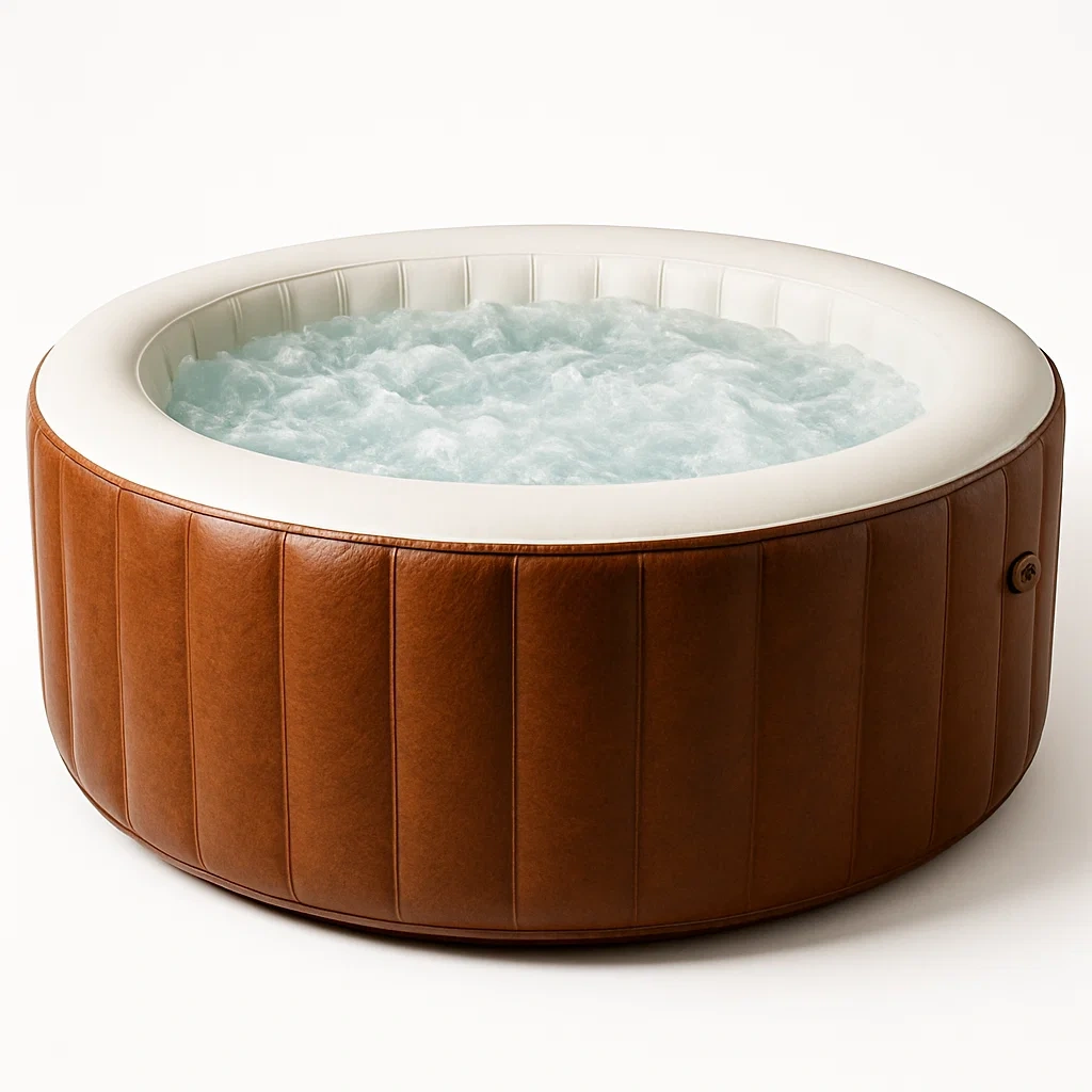 Spa gonflable 196x196x71 cm 4 places rond marron/blanc UaTNYbt316OF