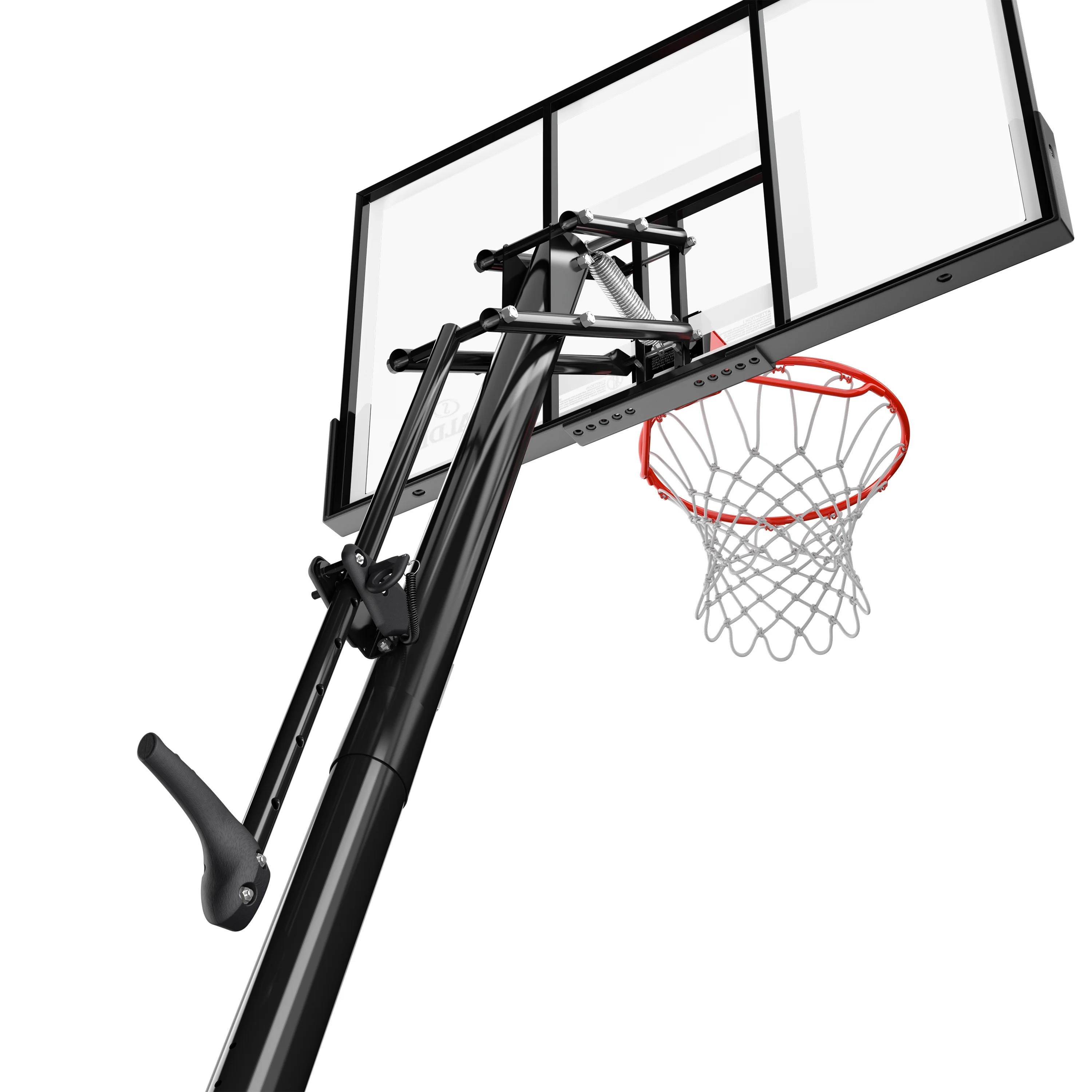 2025 Spalding 54-tommer bærbar basketballkurv – Ubrydelig polycarbonatbagplade. ExactaHeight-system og Pro Slam-kant – Udendørs leg