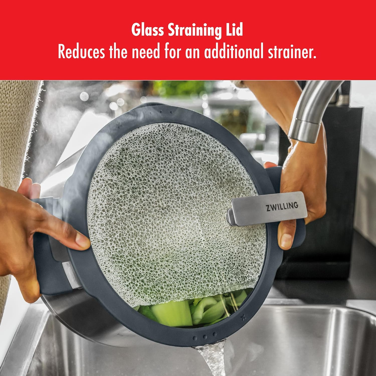 ZWILLING SIMPLIFY 66870-005-0 Topfset, Edelstahl, 5-teilig. Edelstahl, Silber/Schwarz