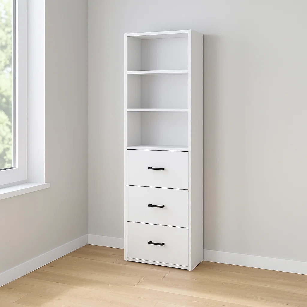 Büroschrank, weiß, Holz, für den Innenbereich geeignet, 40 x 20 x 180 cm