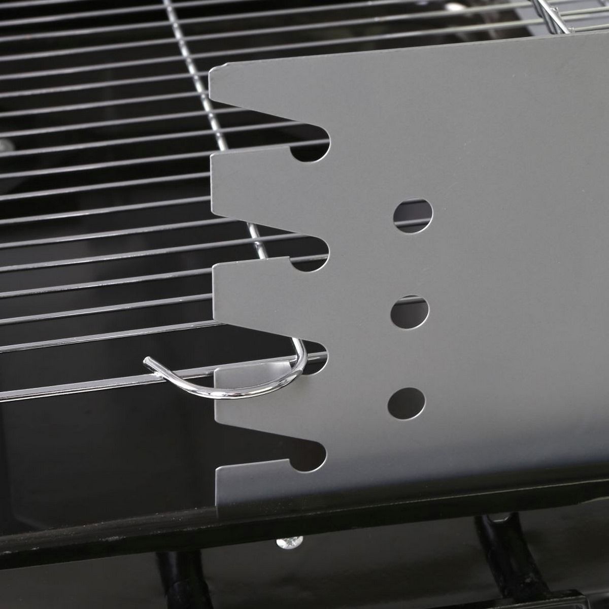 Lolahome Holzkohlegrill mit Stahlrost, 57 x 38 x 80 cm, Schwarz