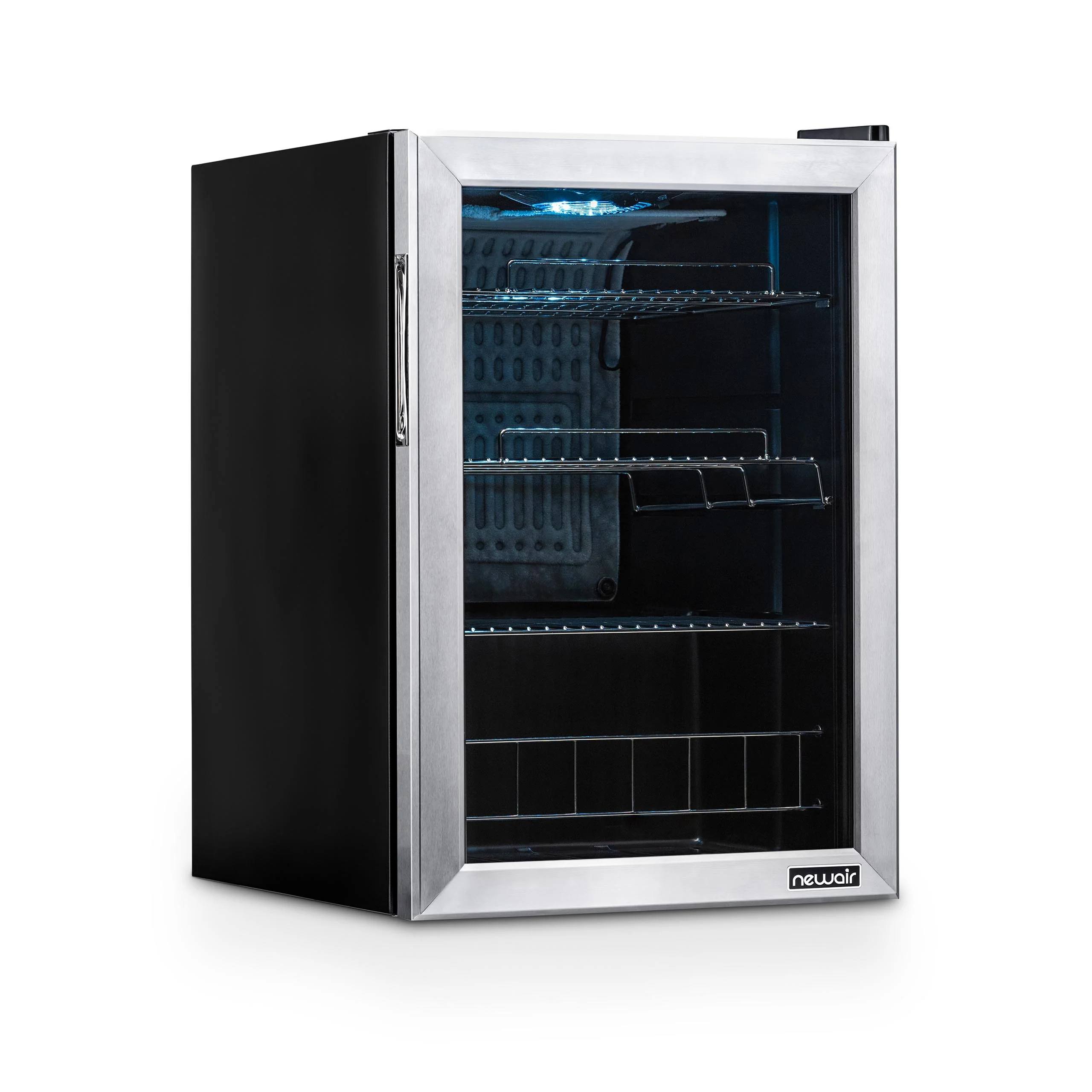2025 Newair® Freistehender Getränkekühlschrank aus Edelstahl – 90 Dosen – 17