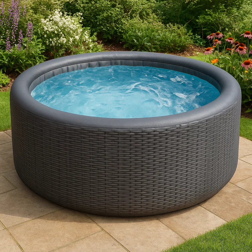 Spa gonflable 178 x 178 x 70 cm, 4 places, gris, forme ronde yIPVTJo362al