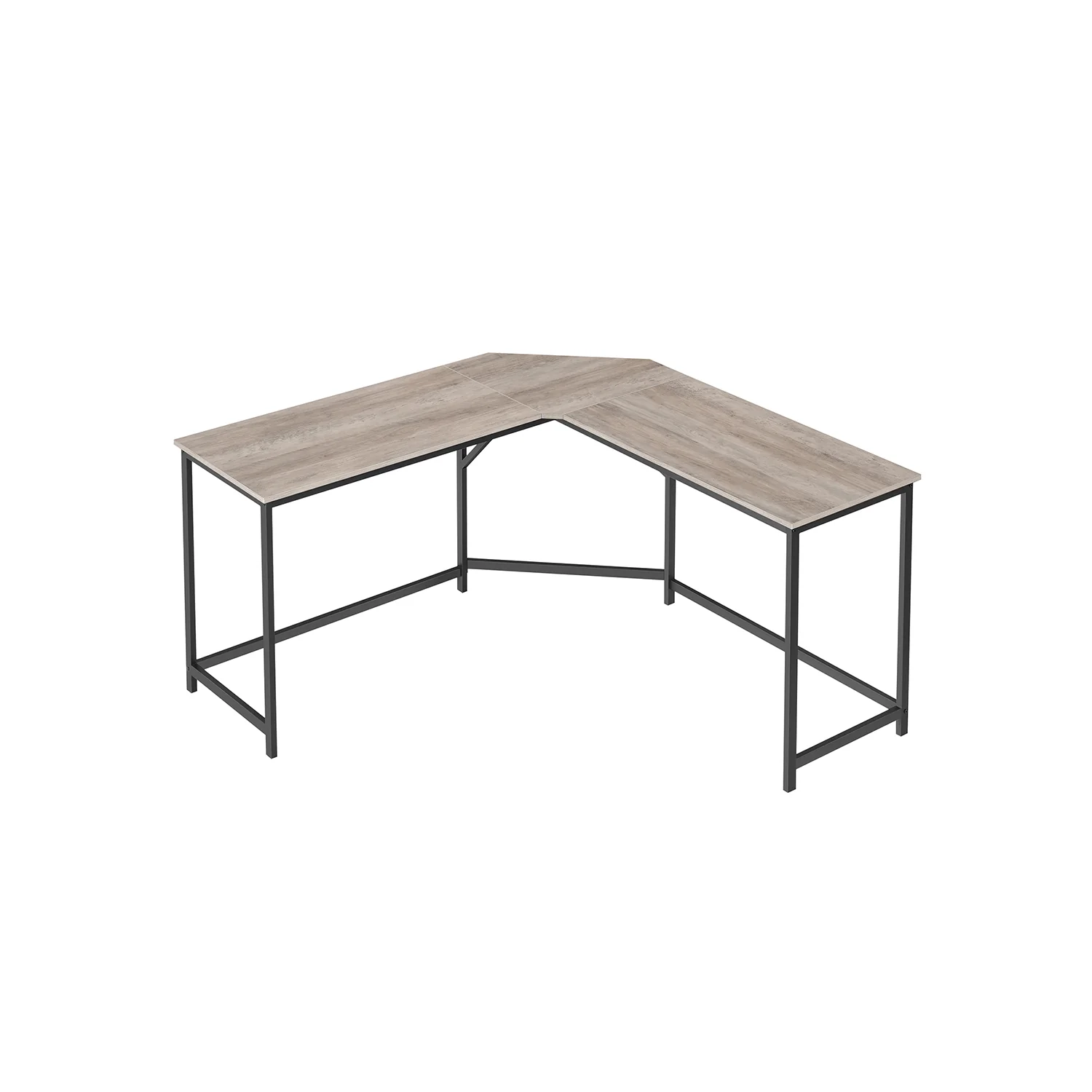 L-formet hjørne gaming skrivebord til studier, pladsbesparende, nem montering