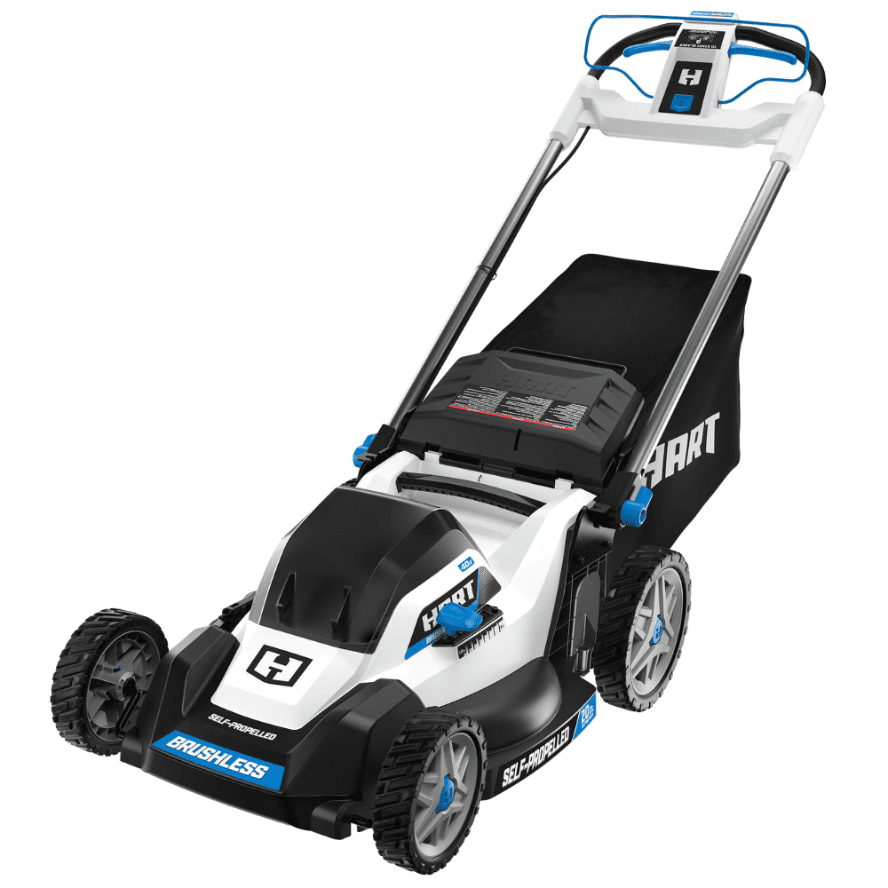 Tondeuse à gazon autotractée HART 40 volts (2025). 51 cm (20 pouces). Sans balais. Avec kit (1) batterie au lithium 6,0 Ah.