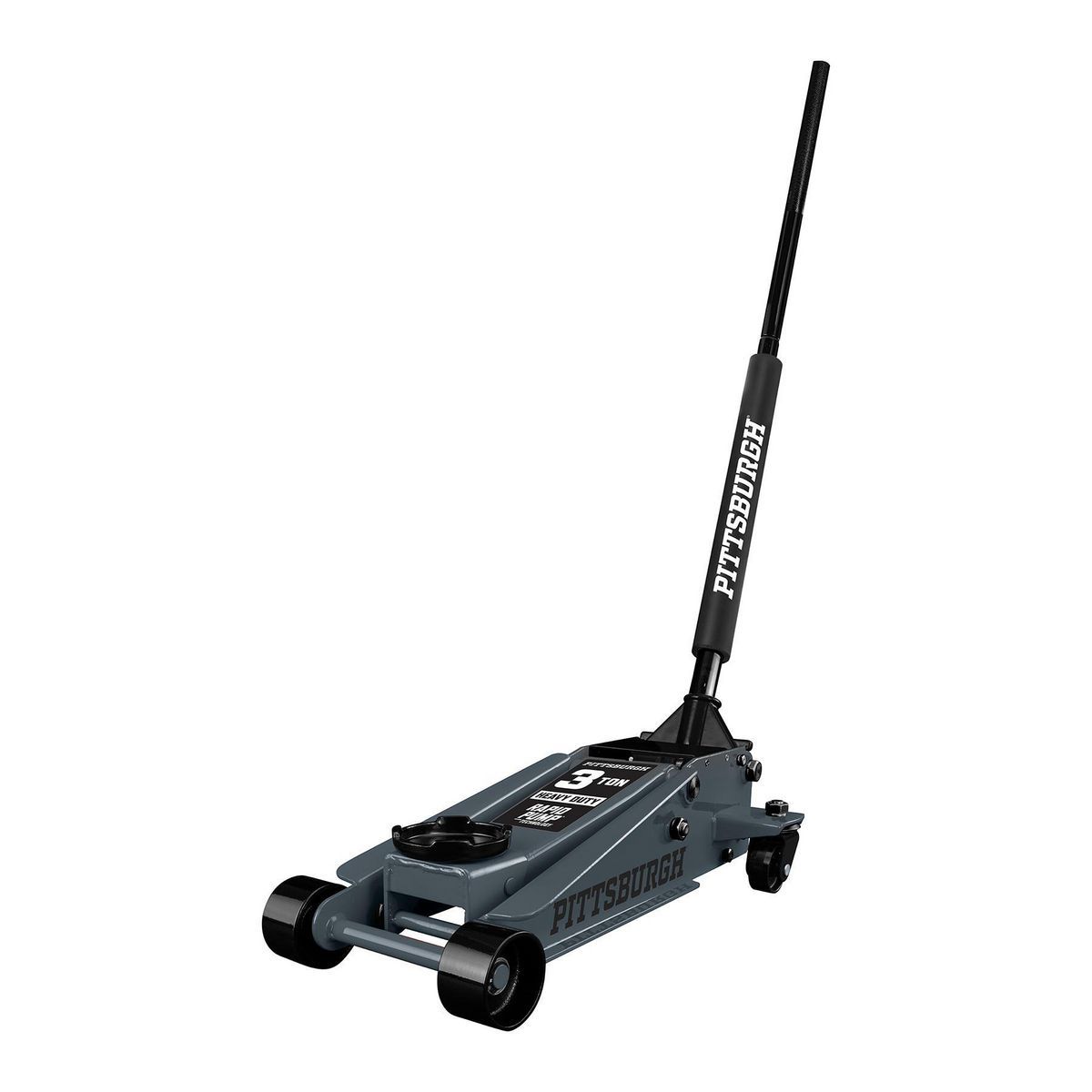 2025 PITTSBURGH 3-tons hydraulisk donkraft med hurtigpumpe. Skifergrå