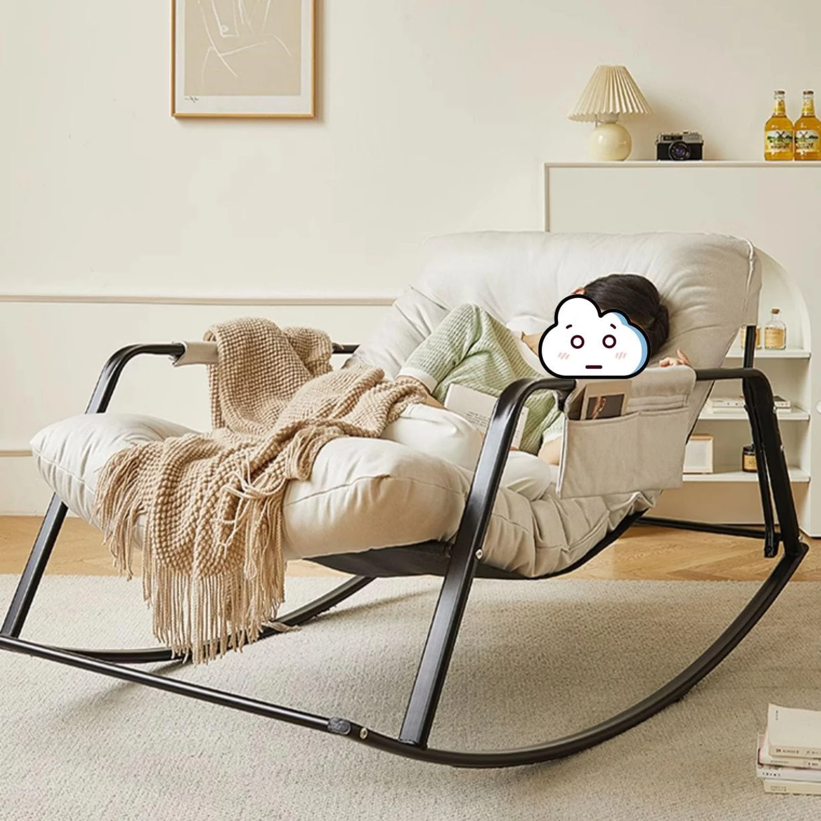 Gyngestol til udendørs brug – Ekstra stor, fuldt polstret gyngestol til indendørs og udendørs brug