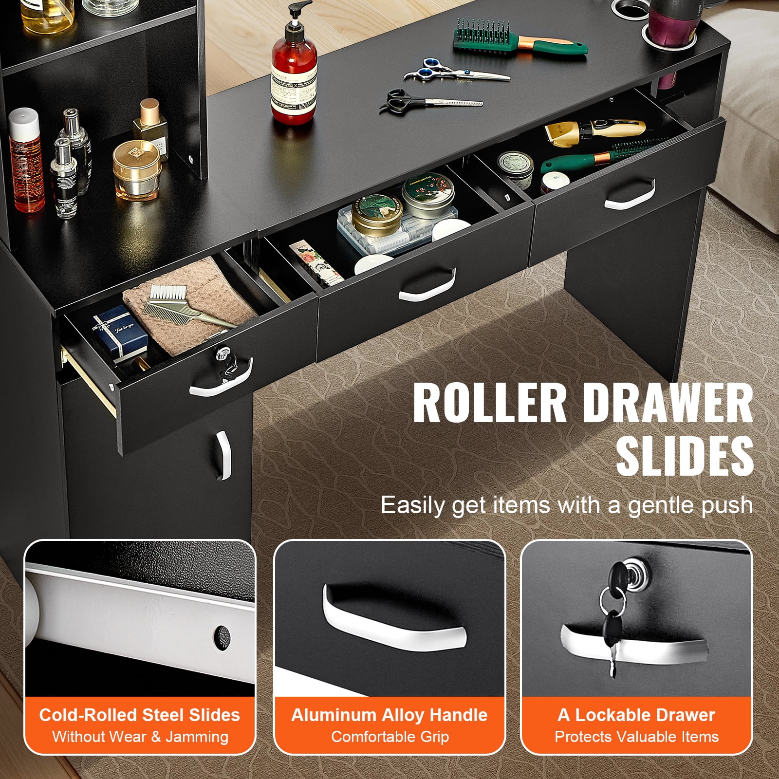 2025 SKYSHALO Station de coiffure murale – Table de coiffure pour salon de beauté et spa.