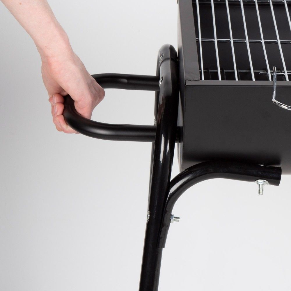 Tragbarer Stahlgrill 91 x 33 x 71 cm - Aktive. Schwarz