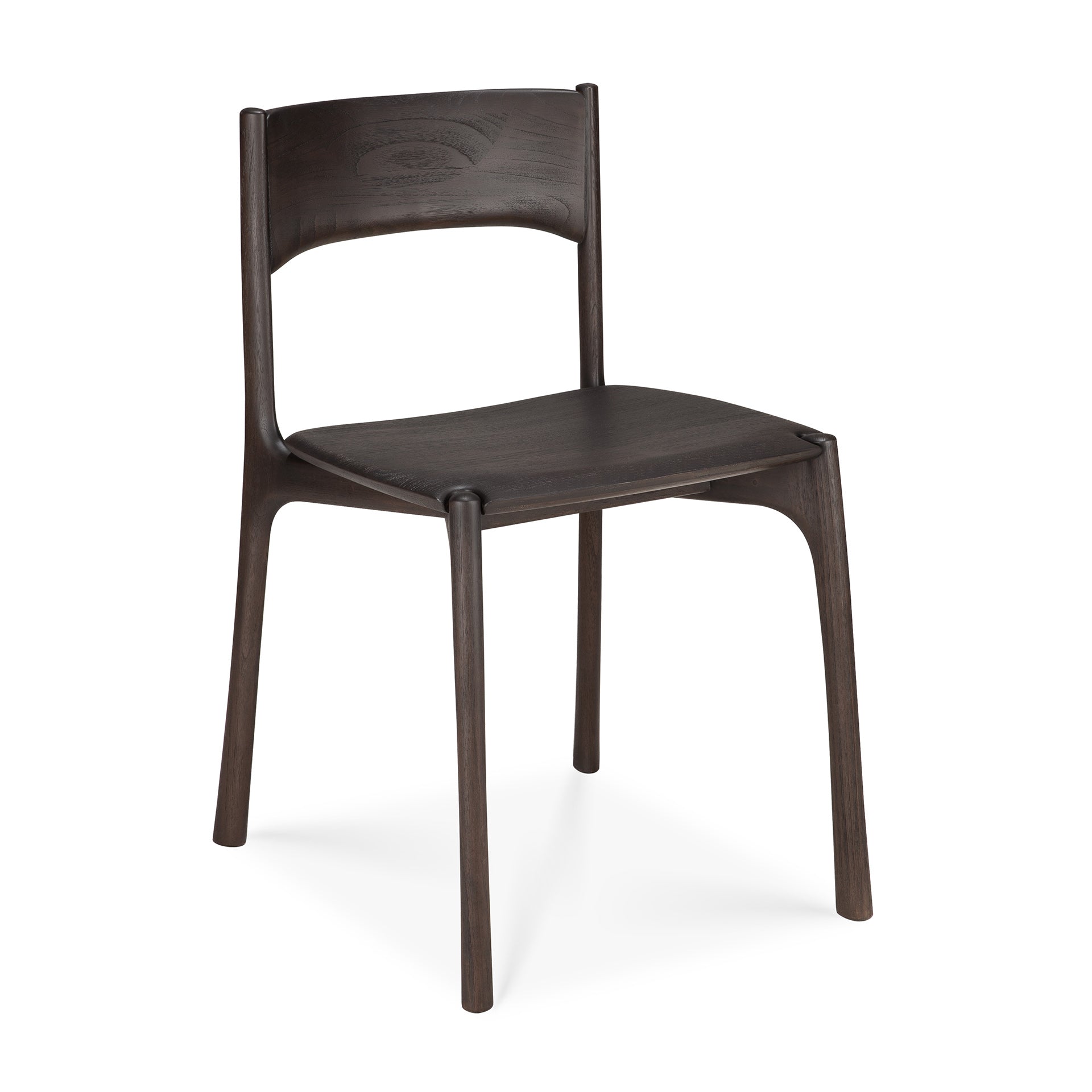 Silla de comedor PI - Teca marrón oscuro
