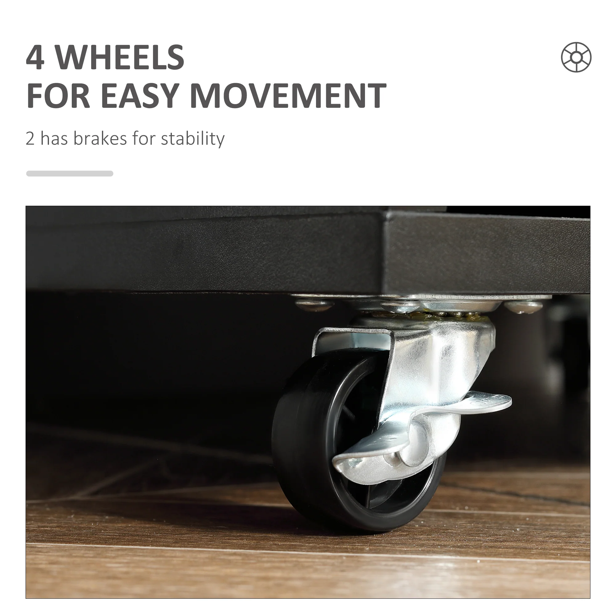 Vertikaler Aktenschrank mit 7 Schubladen. Mobiles Büromöbel mit Rollen. Schwarz.