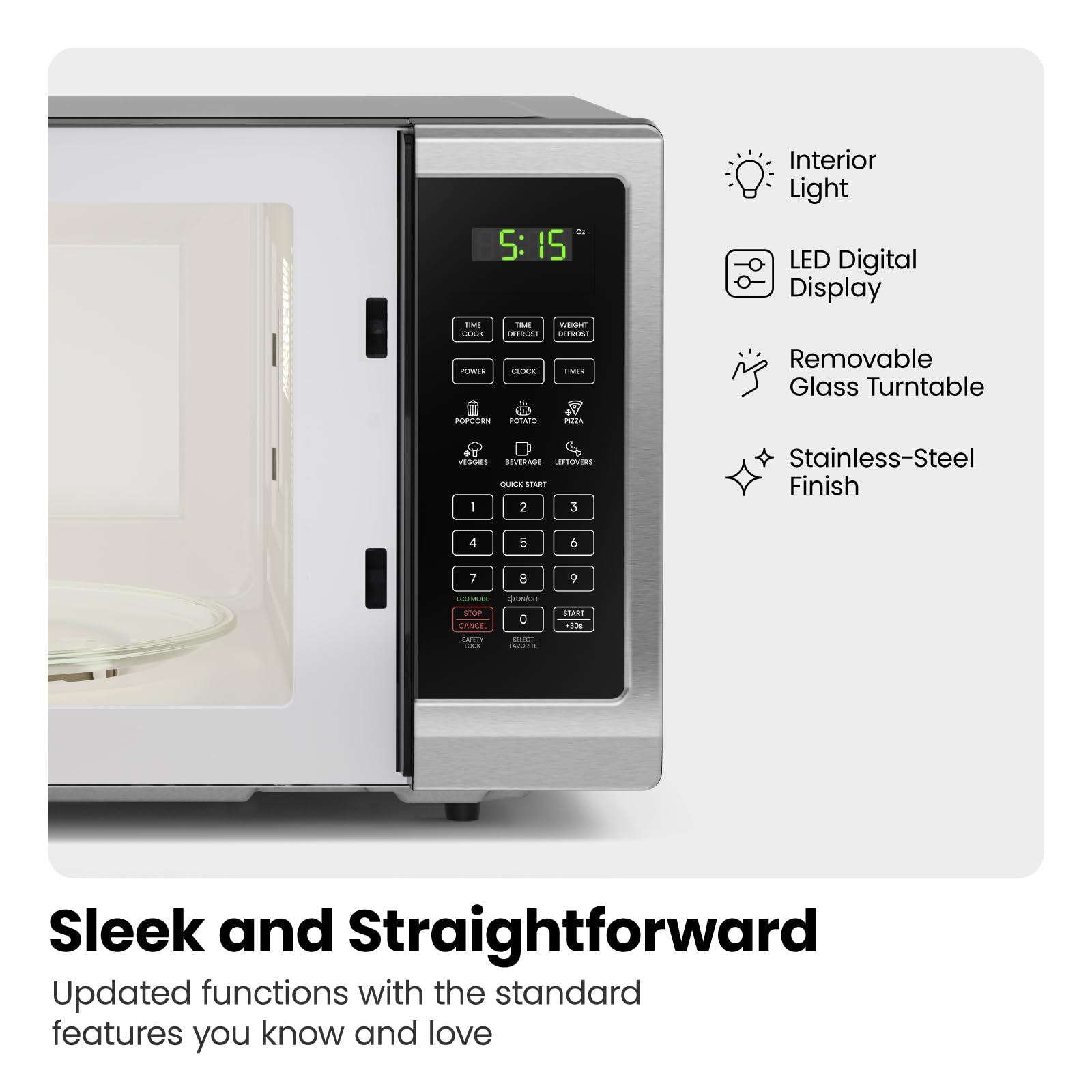 Micro-ondes de comptoir en acier inoxydable Chefman Essentials 2025