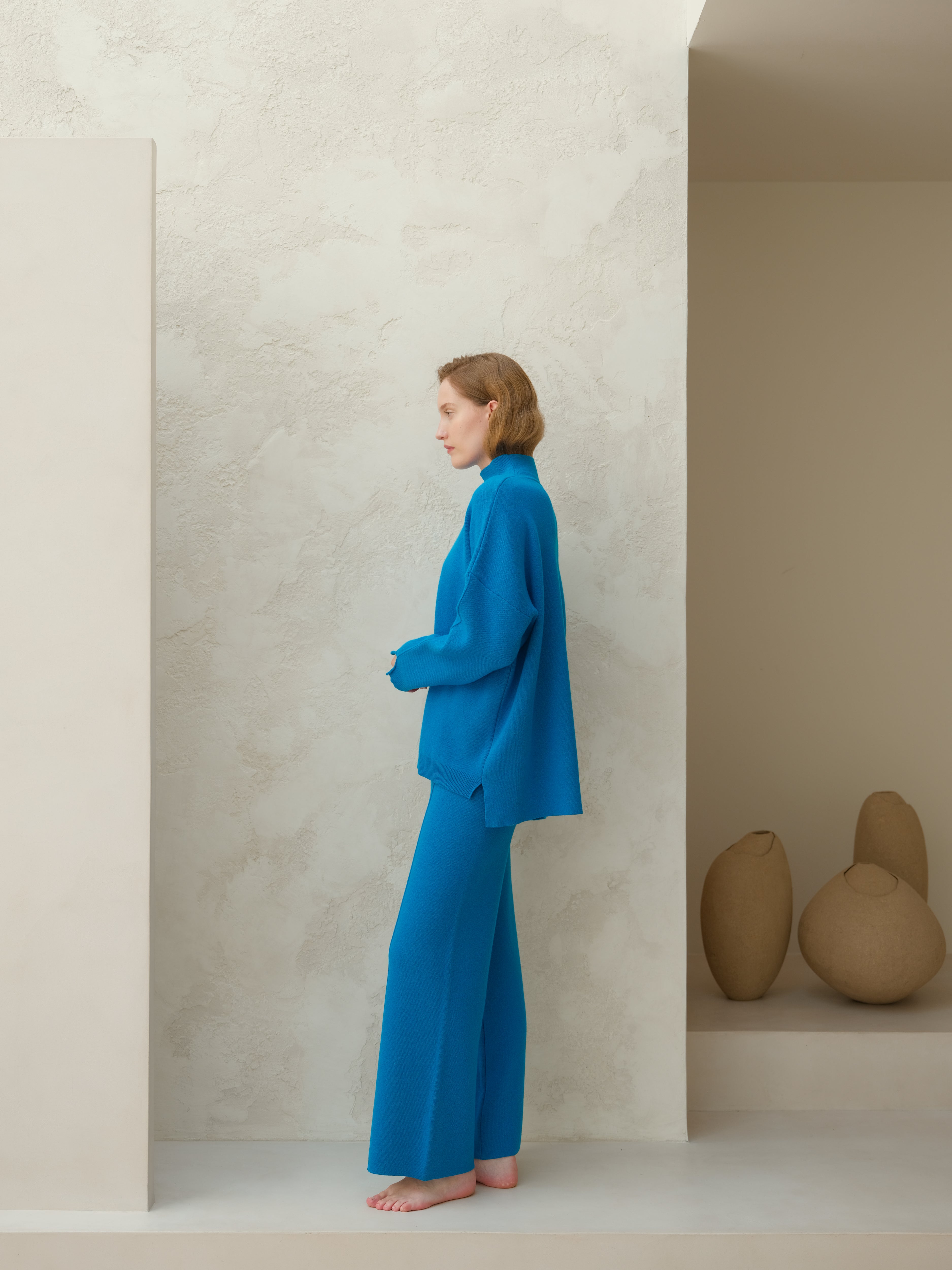 Wool & Cashmere Mix Solid Maxi Turtleneck Sweater