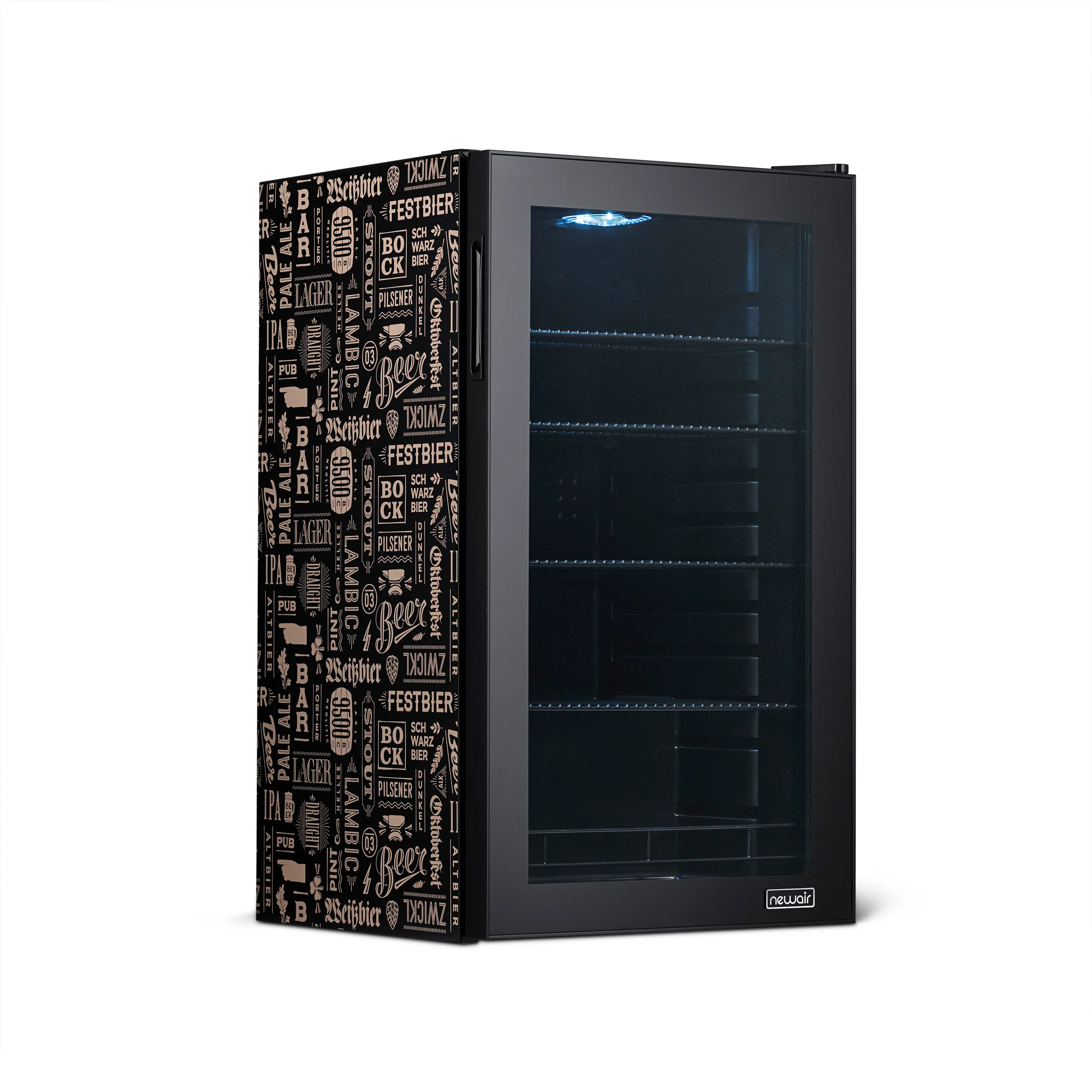 2025 Newair® Fritstående Drikkevarekøleskab World Beers – 126 Dåser – 18,5