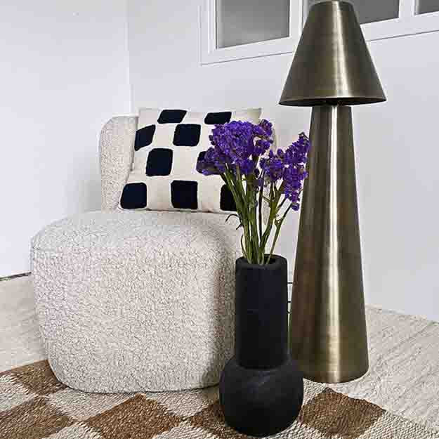 2025 Gulvlampe, ældet bronzemetal, Ø26x93 cm, E27 - OPLP0001