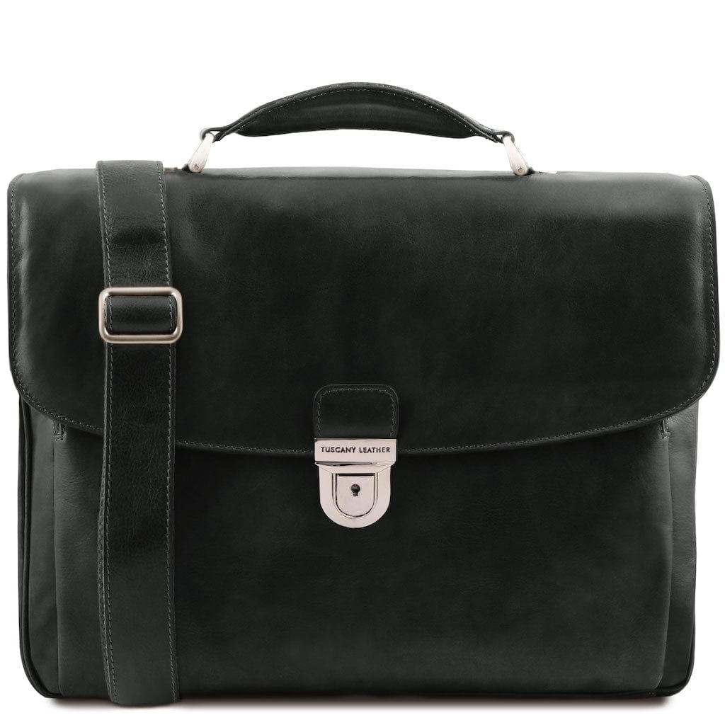 Alessandria - Matte leather multi compartment laptop briefcase | TL142067