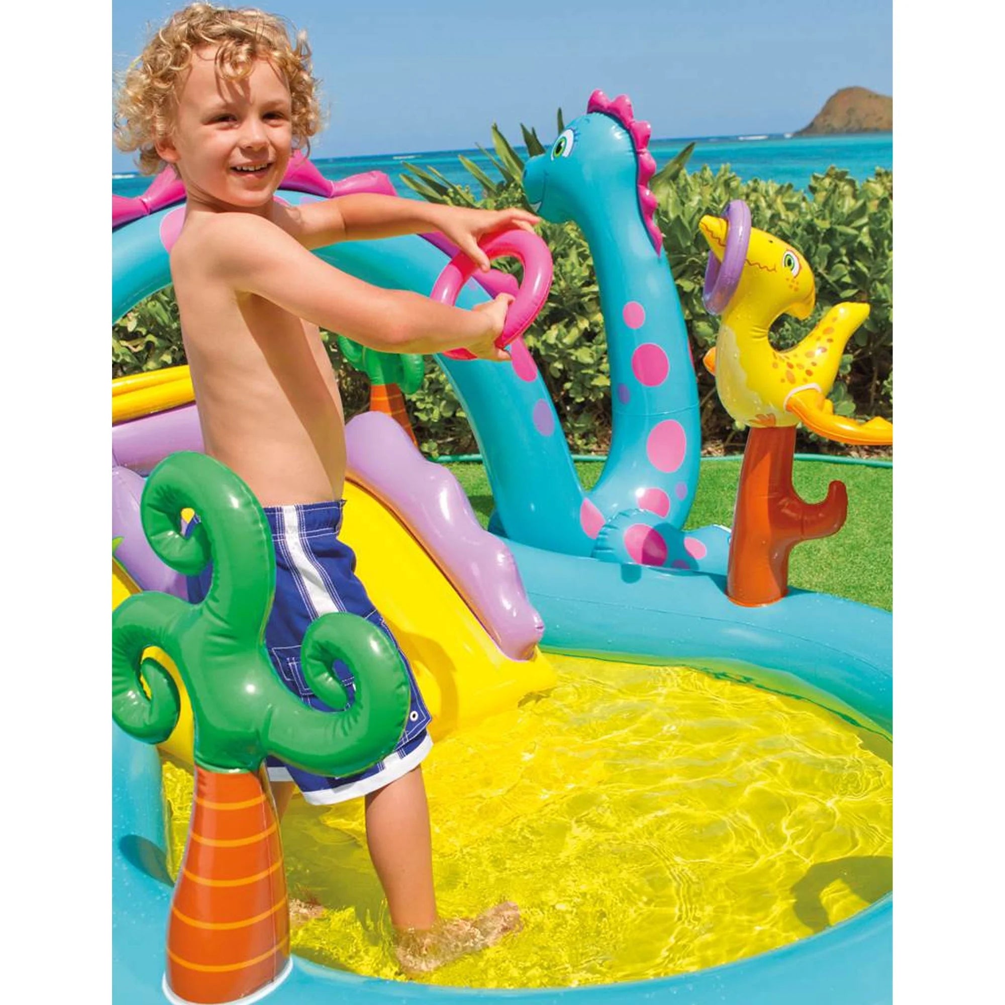 Piscine gonflable pour enfants Intex Dinoland et piscine gonflable pour enfants Ocean Backyard (édition 2025)