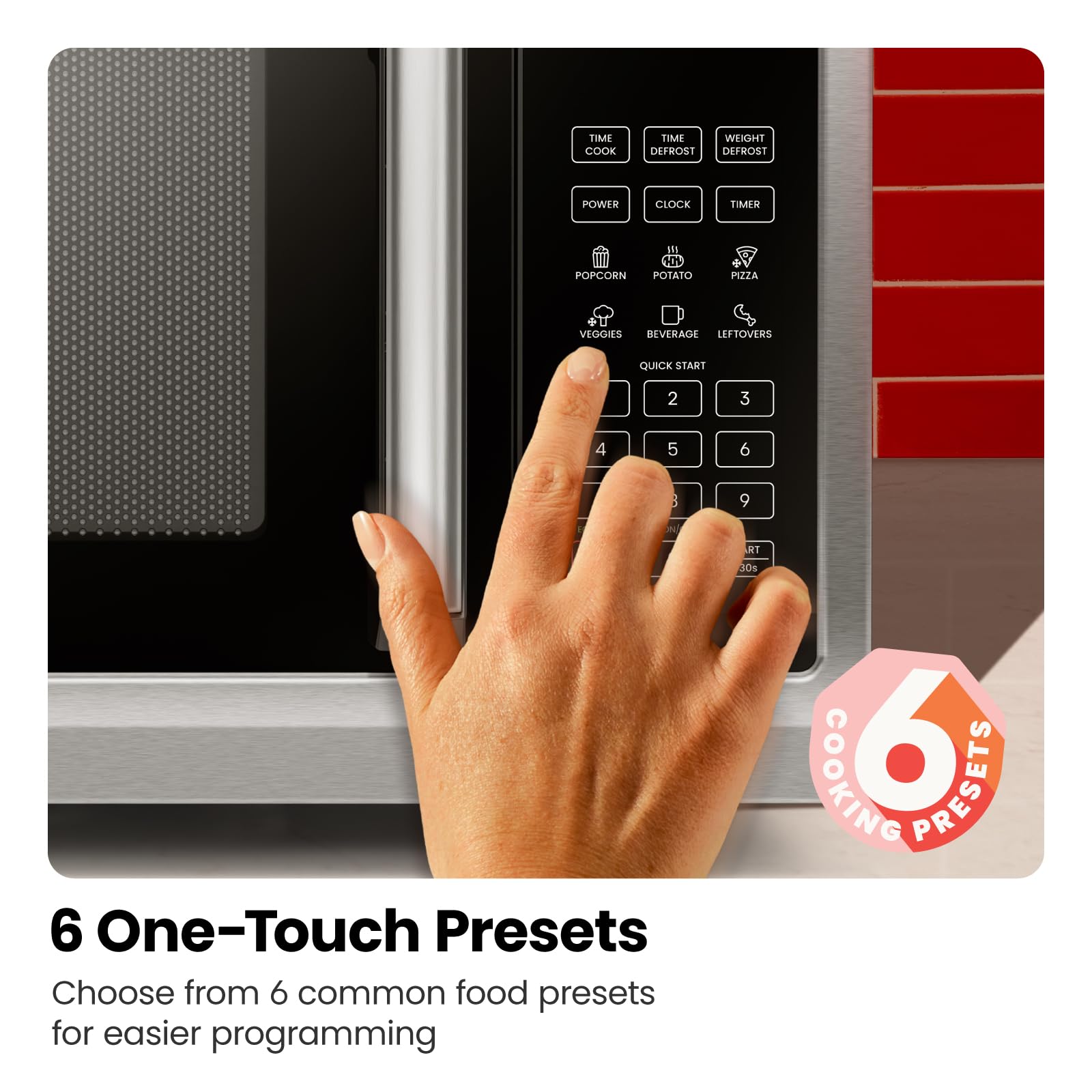 Four à micro-ondes de comptoir Chefman Stainless Essentials