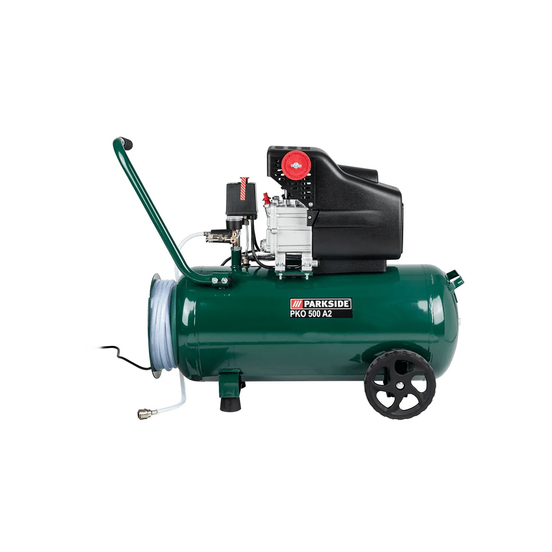 Compresseur PARKSIDE PKO 500 A2 (2025) | 1,8 kW (2,45 CV) | Réservoir de 50 L | Pression jusqu'à 10 bars | Faible niveau sonore et vibrations