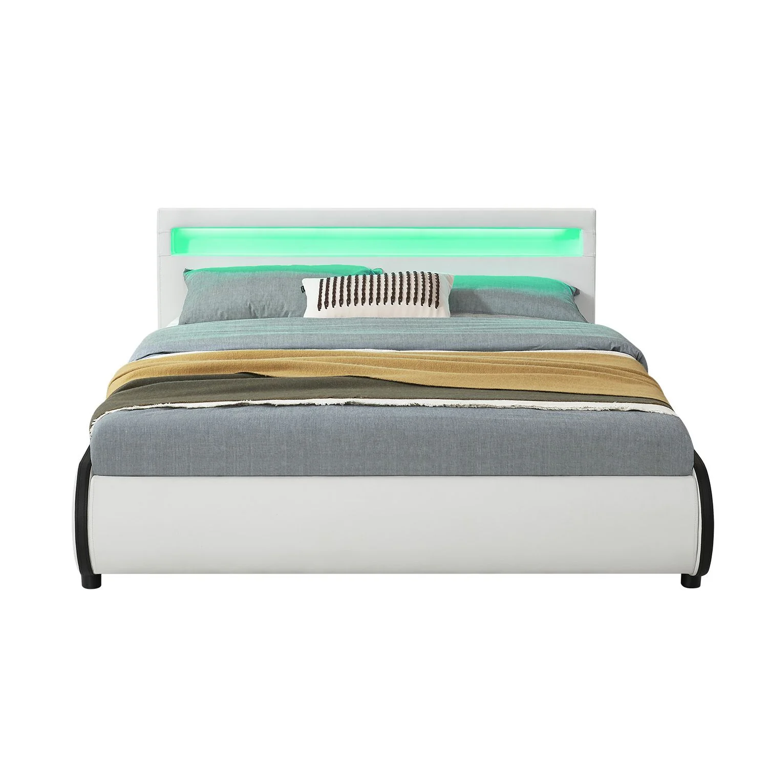 Lit capitonné Séville 2025, 140 x 200 cm, blanc