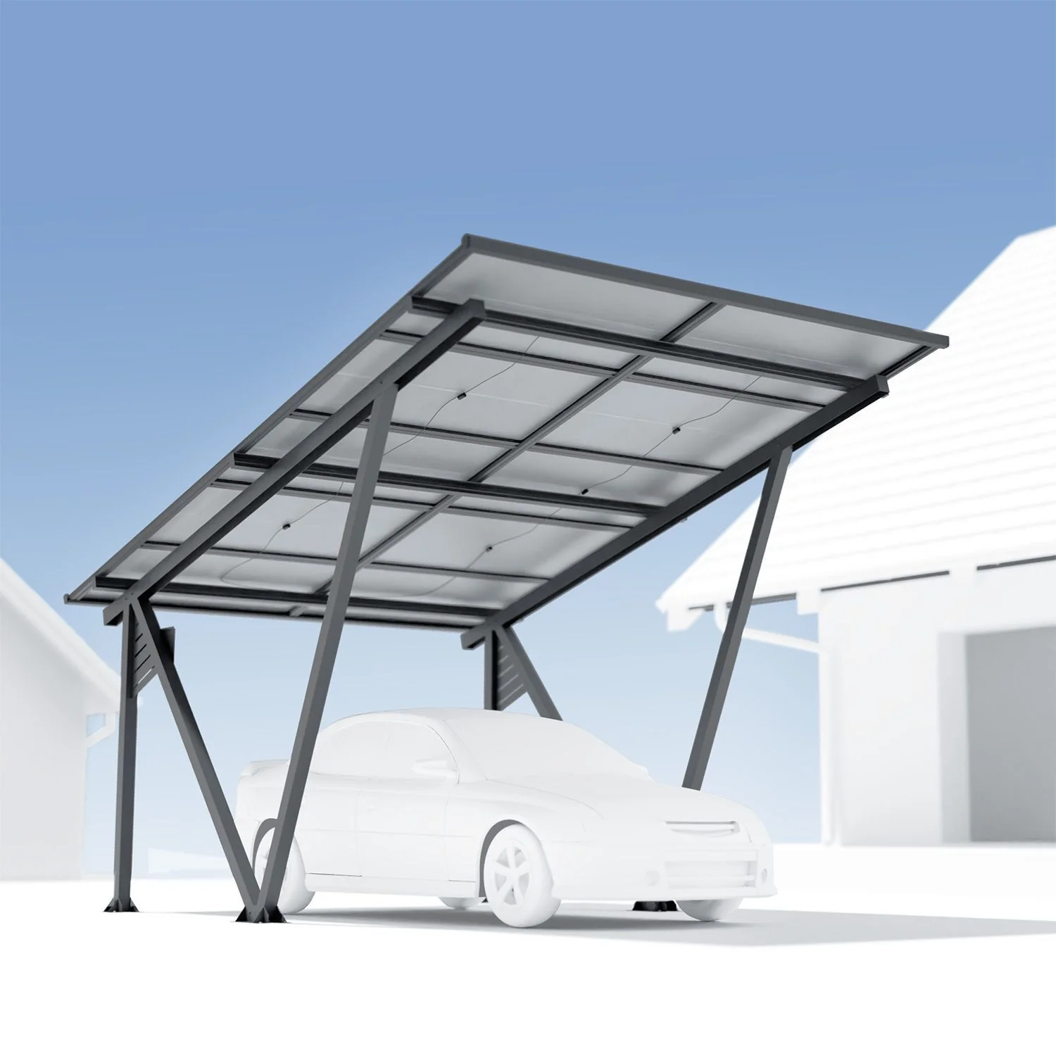 Structure de carport solaire SunLuxe 2025 - 4100 watts