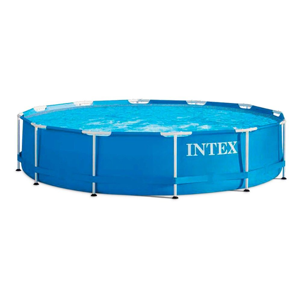 Intex 366x76cm Blauer runder PVC-Aufstellpool mit Filterpumpe
