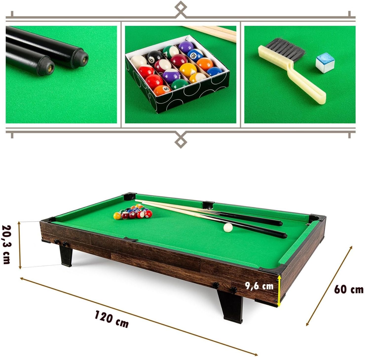 Leomark Spieltisch aus Holz für Kinder und Erwachsene | Spielspaß zu Hause oder auf Partys, Familienunterhaltung | Stabil, lehrreich und einfach aufzubauen