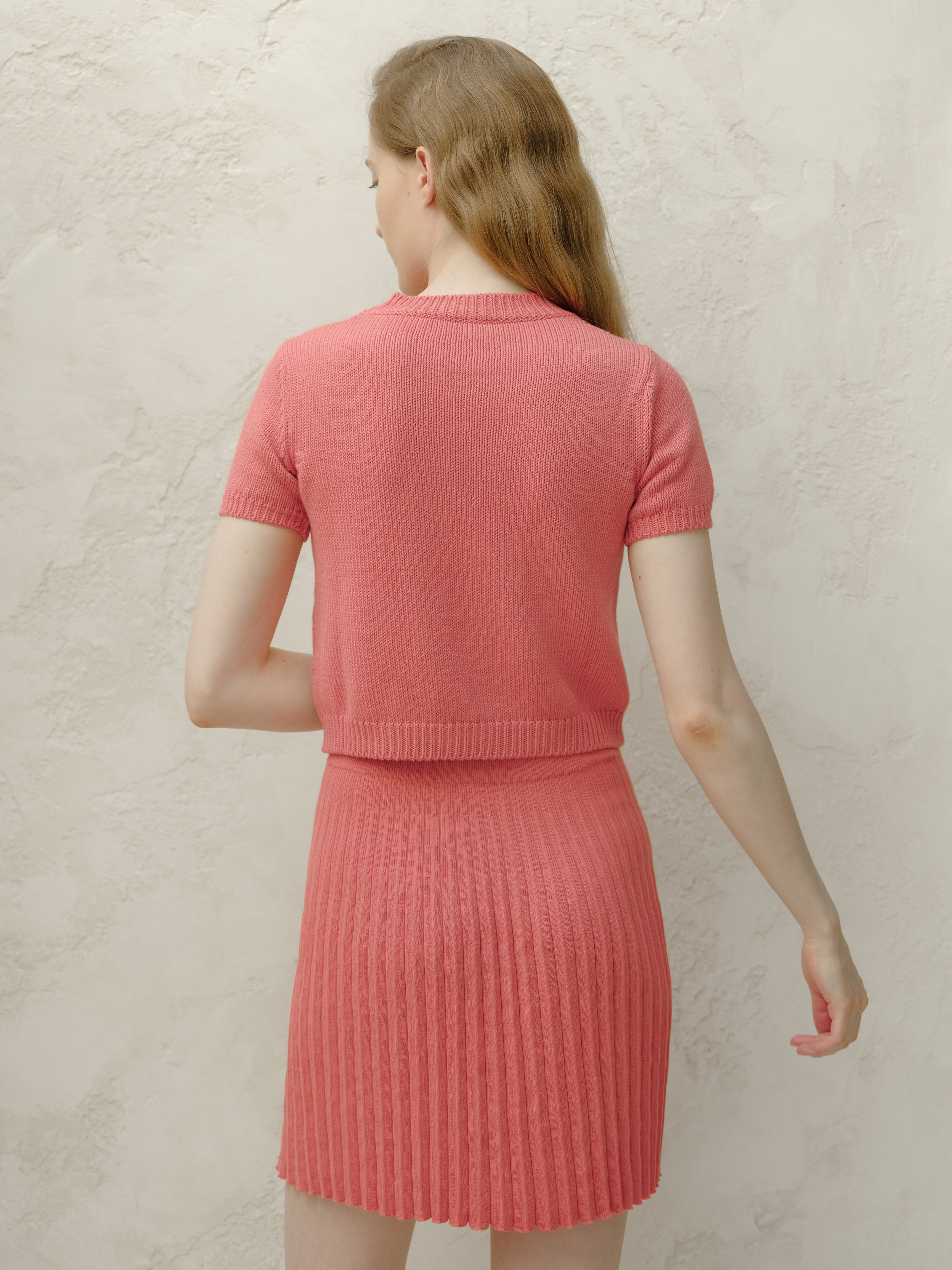 Fine Cotton Plissé Mini Skirt (3D-Knit)