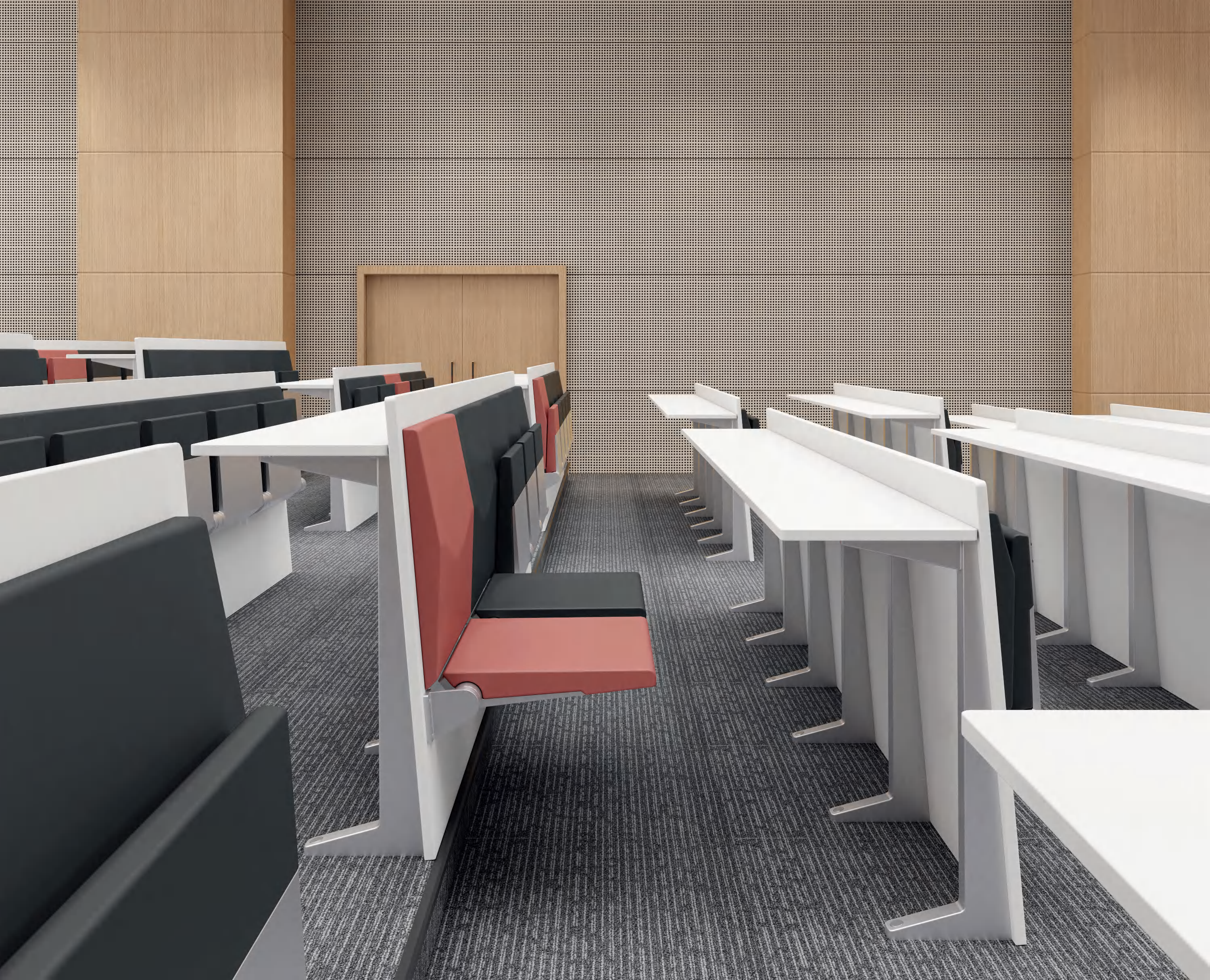 Tiered Desks and Chairs