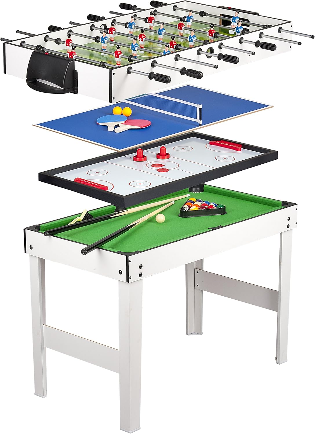 Leomark Spieltisch aus Holz für Kinder und Erwachsene | Spielspaß zu Hause oder auf Partys, Familienunterhaltung | Stabil, lehrreich und einfach aufzubauen