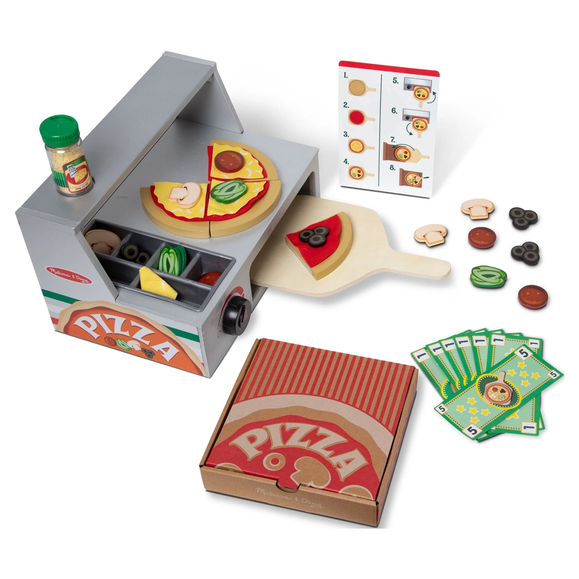 Melissa & Doug Træpizzabordplade & Bagelegesæt (41 Dele) – FSC-certificeret