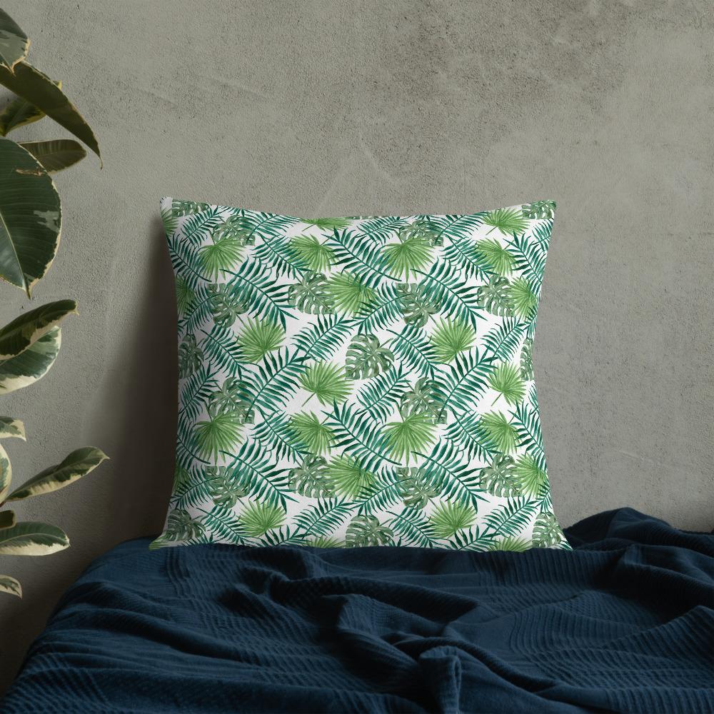 Tropical Leaves Premium Throw Pillow