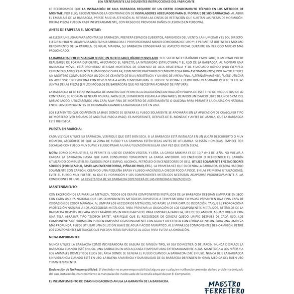 Tuozi – Einbaugrill für Holz und Holzkohle, Modell Wall Ibbq, mit Schutzplatte (Schwarz – 58,5 x 57 x 114 cm) Art.-Nr.: 4200/2