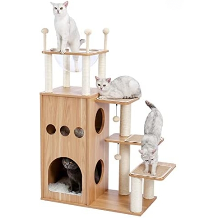 Made4Pets Moderne Kradsetræ med Kradsetræer Fuldt Betrukket med Sisal