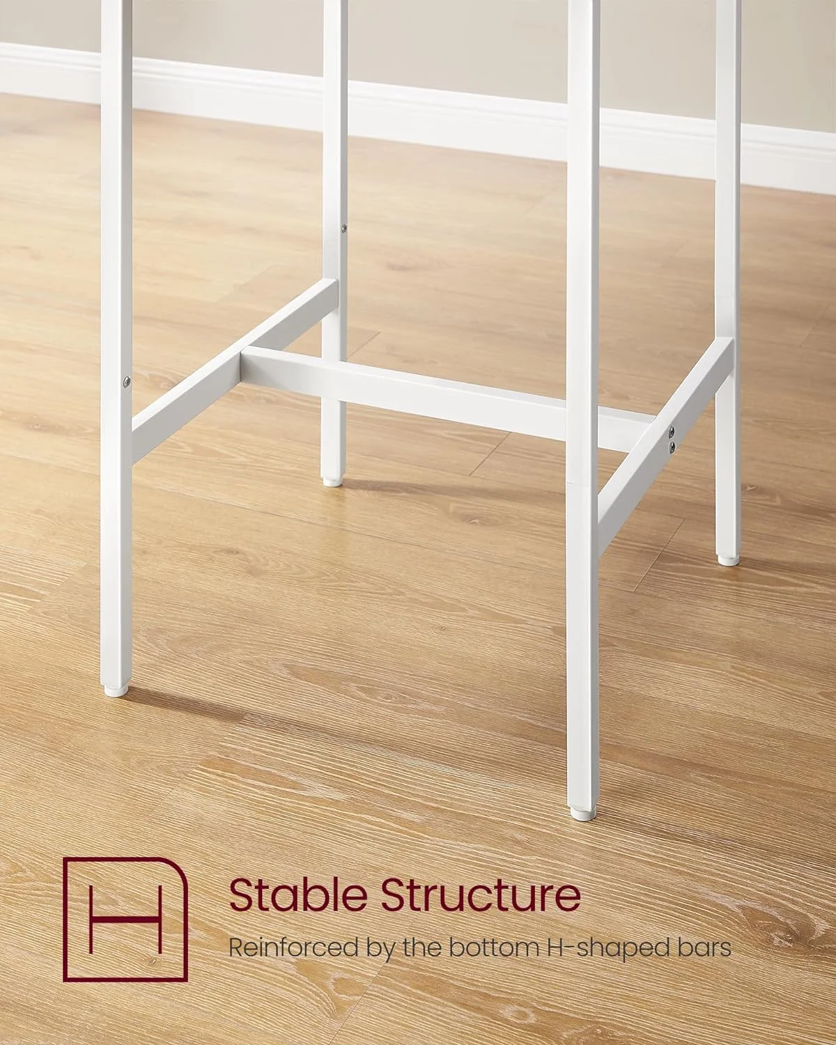 Barset mit quadratischem Tisch und 2 Hockern. Essgruppe für 2 Personen. Platzsparend für Küche, Frühstücksecke, Wohnzimmer oder Partyraum. In Gold-Eiche und Wolkenweiß.