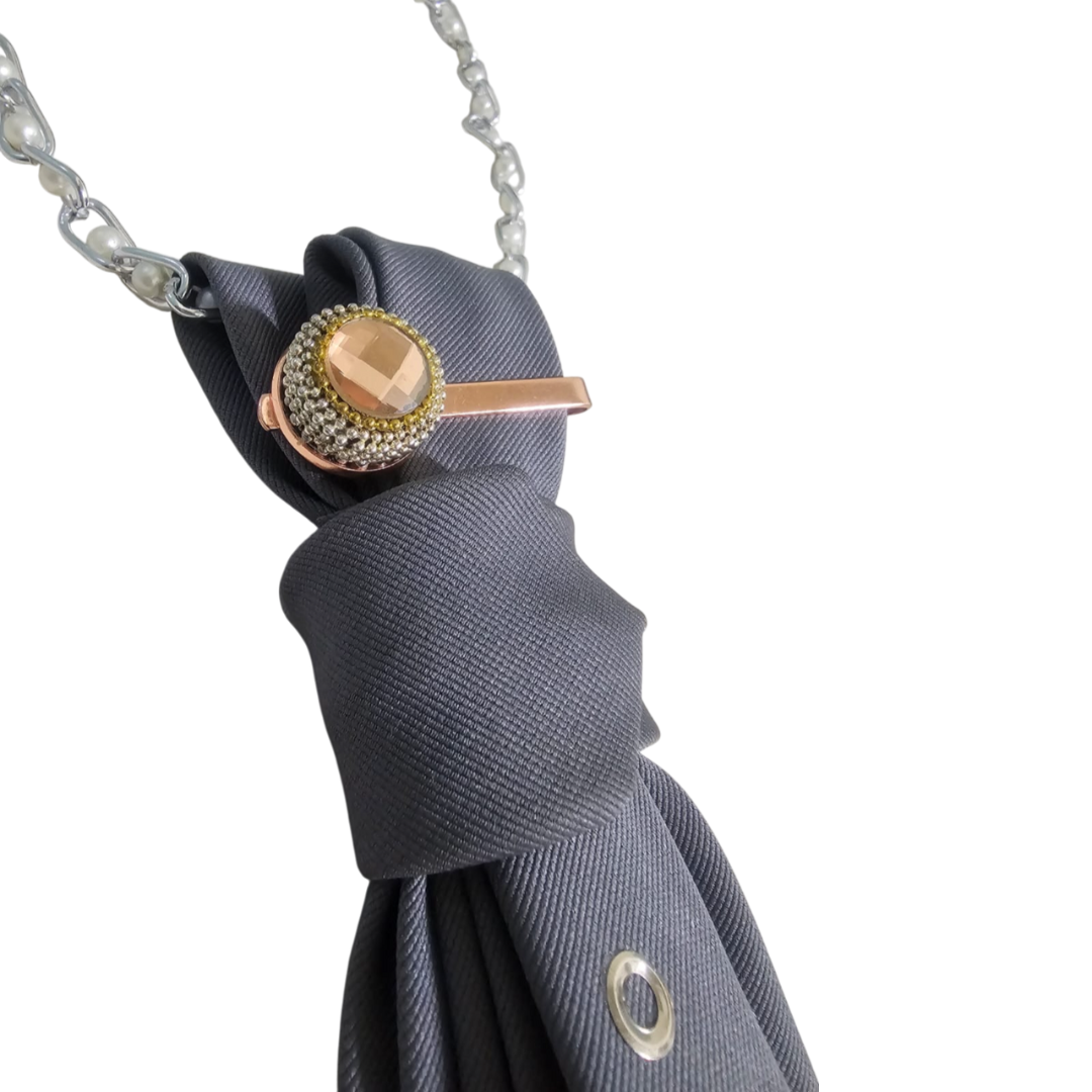 Rebel Grey 4-in-1 Jeweled Tie