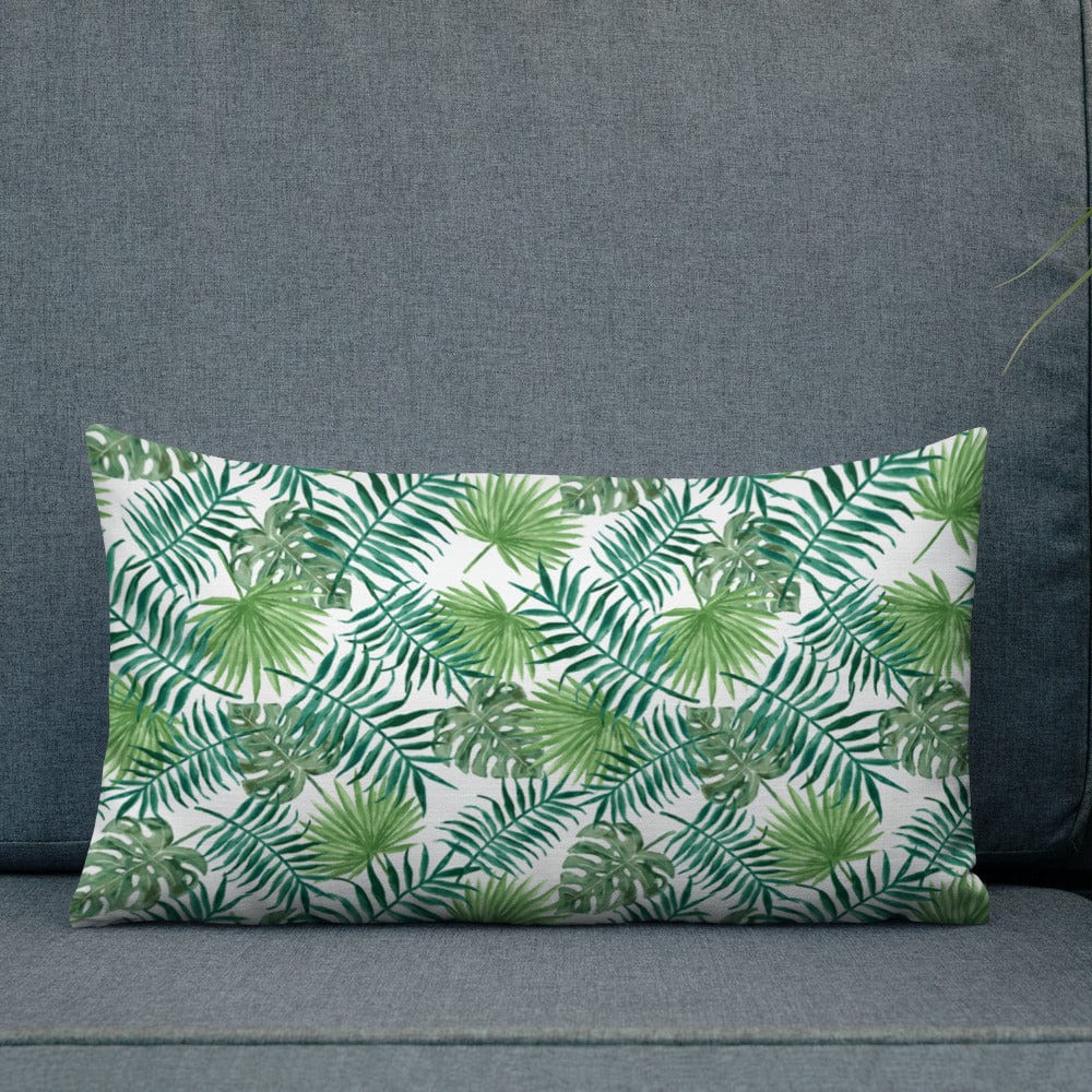Tropical Leaves Premium Throw Pillow