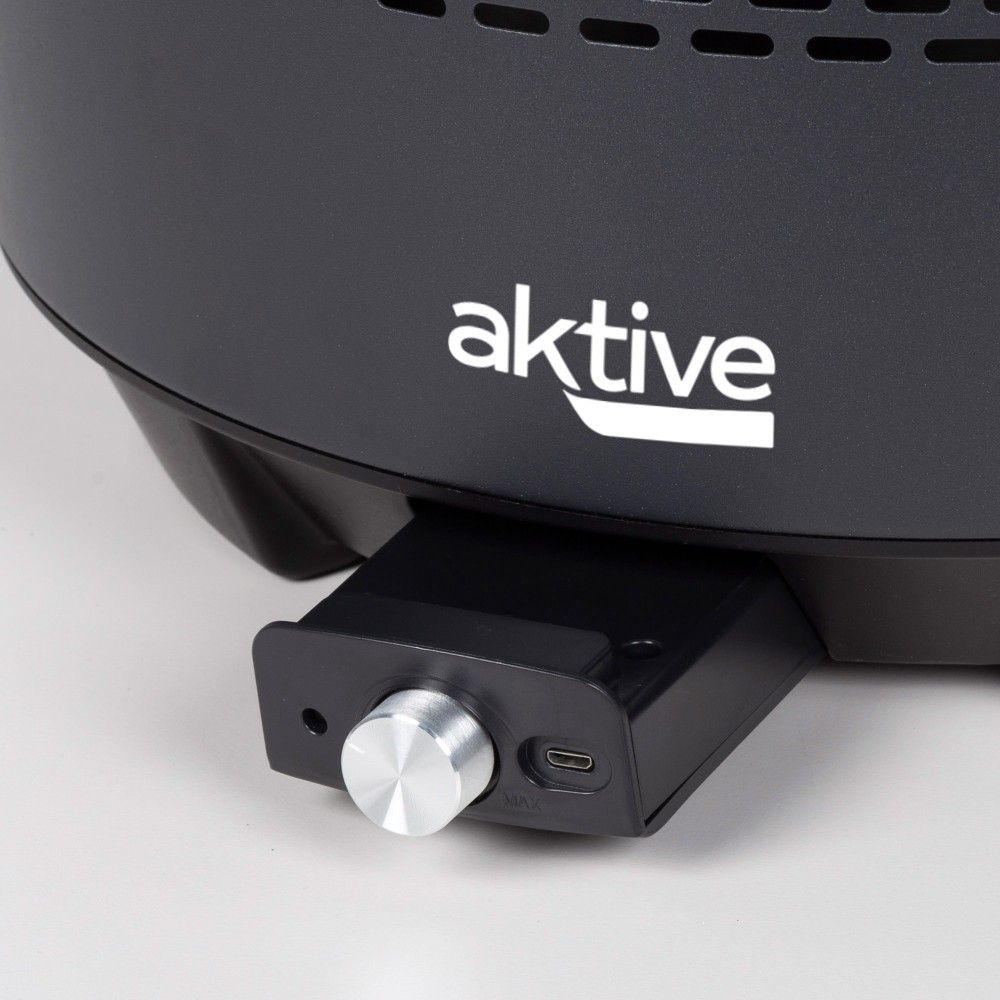 Aktive Tragbarer, schwarzer, rauchfreier Holzkohlegrill, Ø 34 x 21,5 cm, mit Tropfschutz