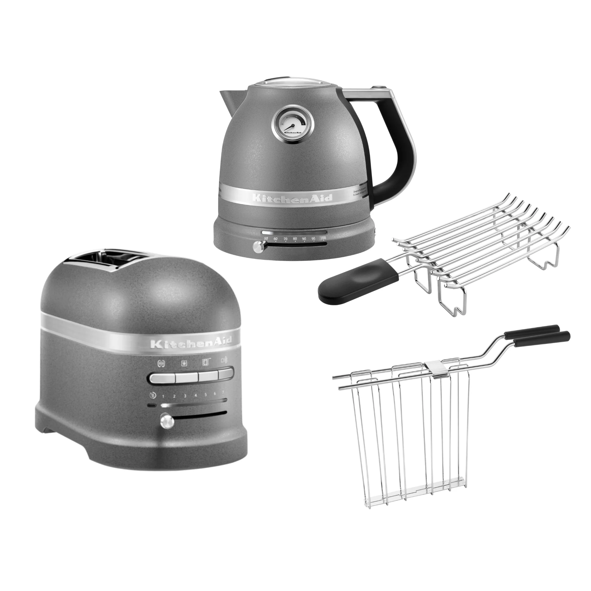 KitchenAid Artisan Frühstücksset 2025 mit Wasserkocher 5KEK1522, 2-Schlitz-Toaster 5KMT2204 und Brötchenhalter