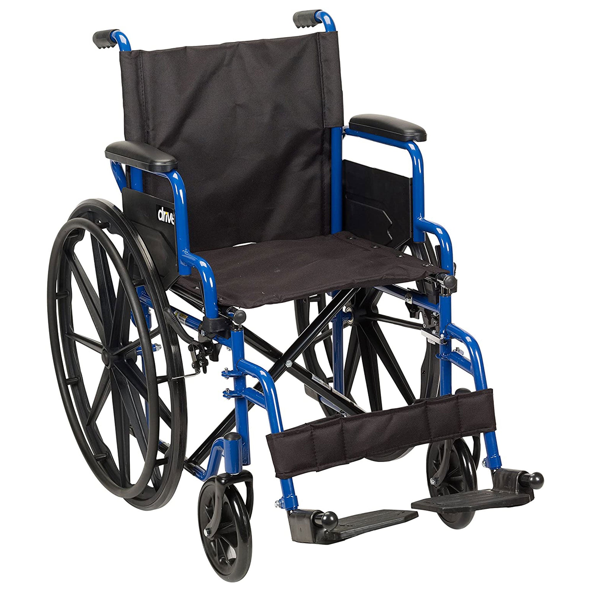 Fauteuil roulant pliant léger Drive Medical Blue Streak 2025 avec siège de 51 cm de large