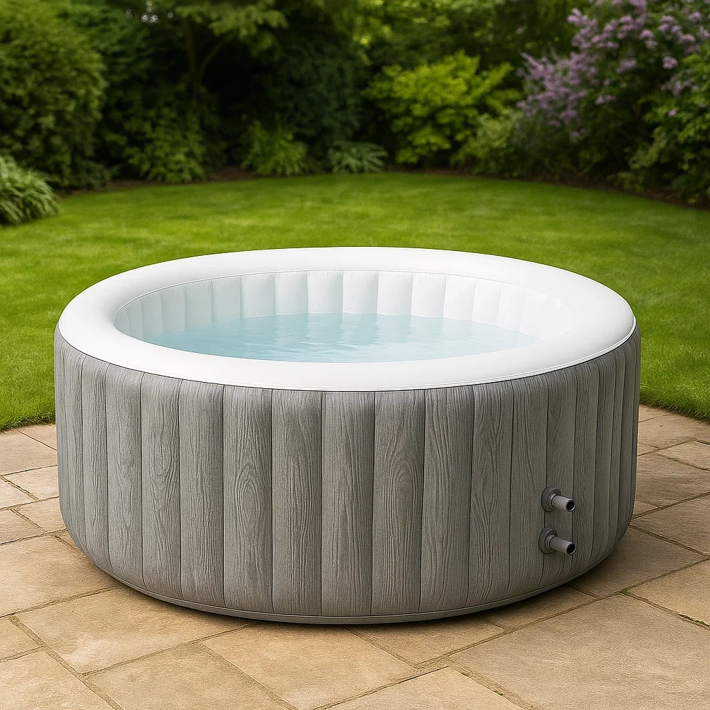Spa gonflable 185x185x71 cm 4 personnes rond gris/blanc dIJaluY307jQ