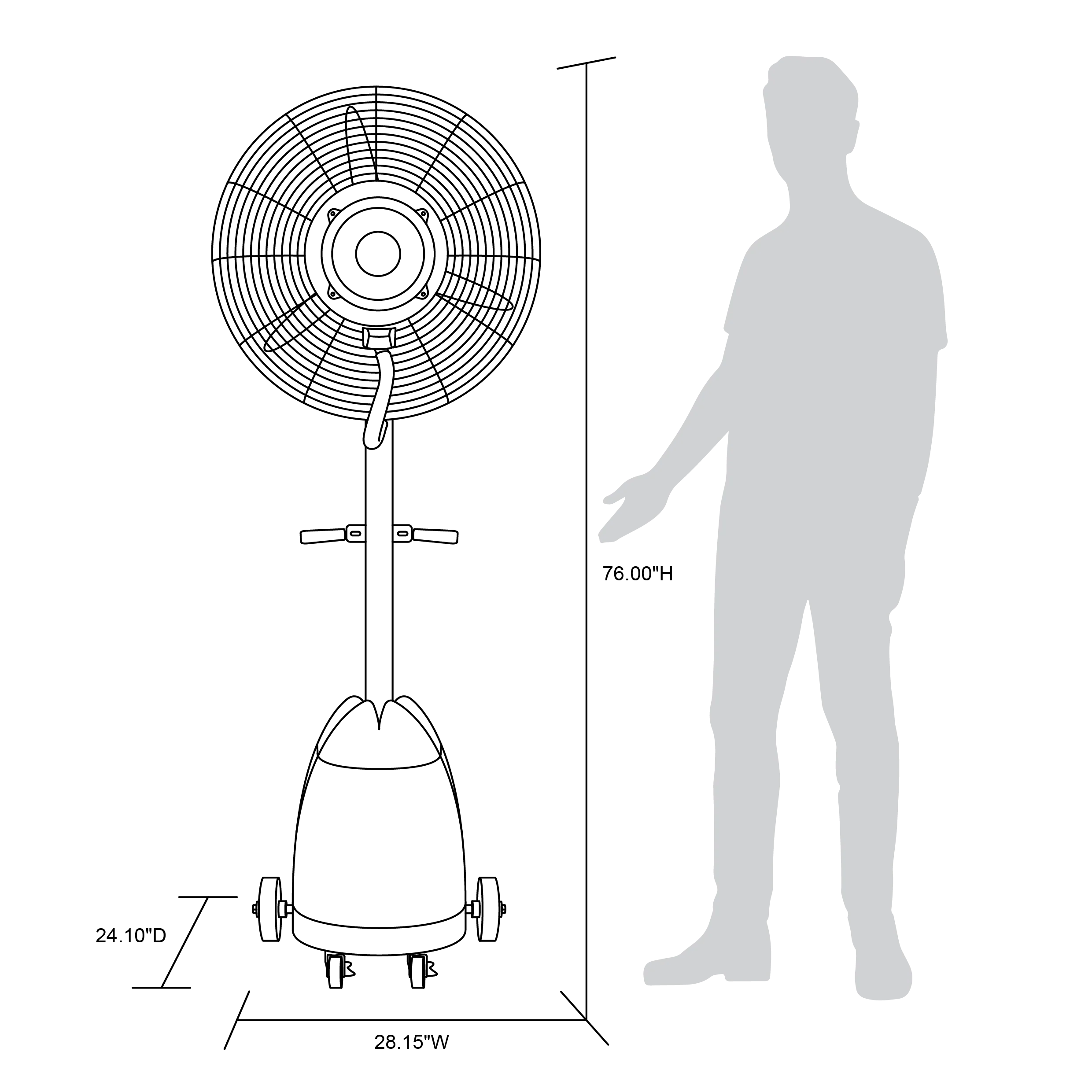 2025 Newair 26-Zoll-Standventilator mit Vernebler