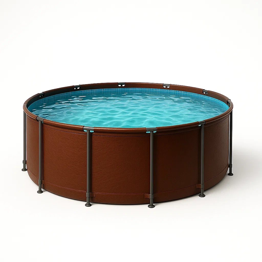 Piscine hors-sol tubulaire ronde 298 x 96 cm marron/bleu avec filtre et échelle RZetqzw248ZV